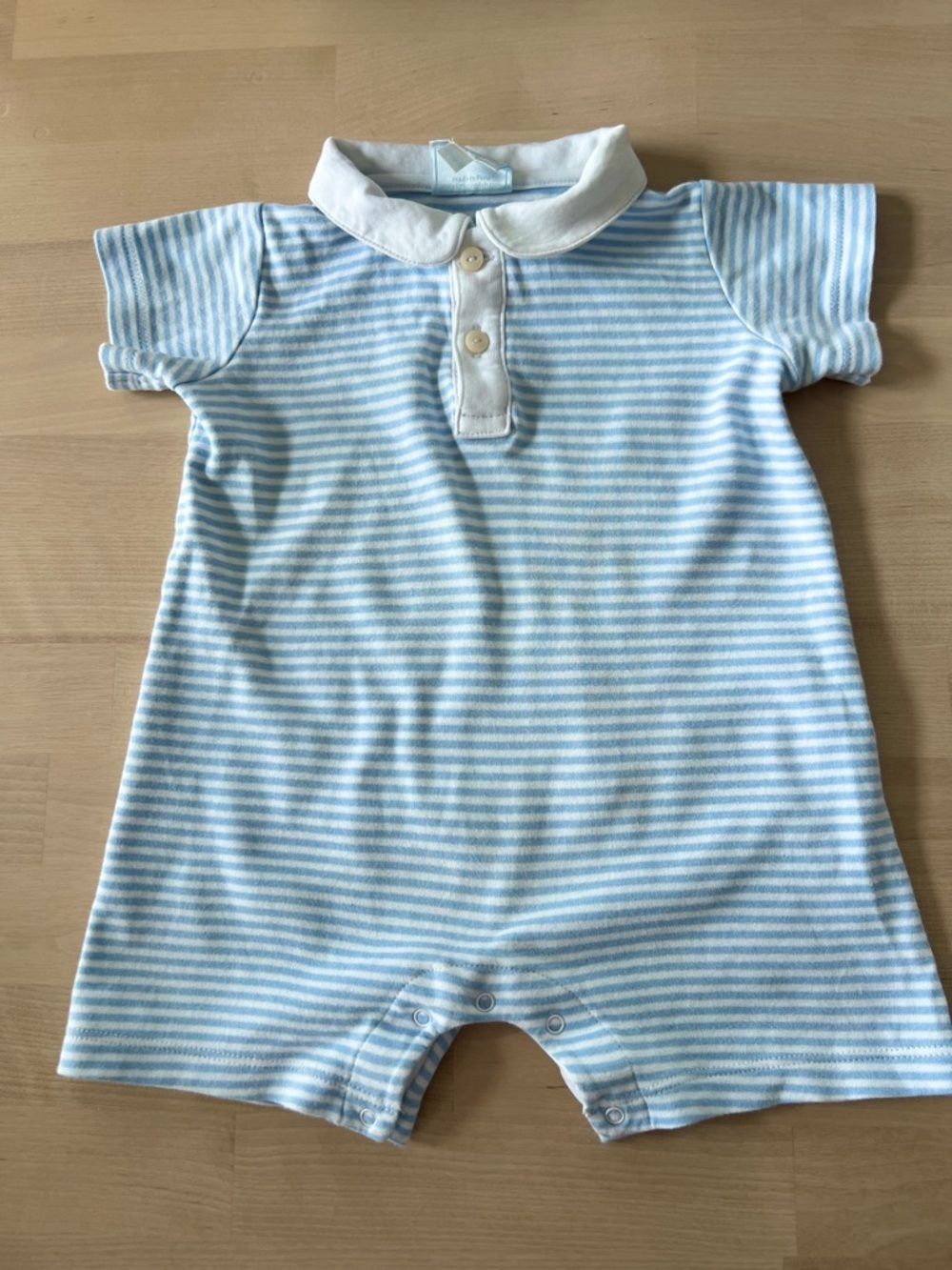 Little English Peter Pan Polo Romper Stripes 100% Cotton Collared Boys’ Onesie